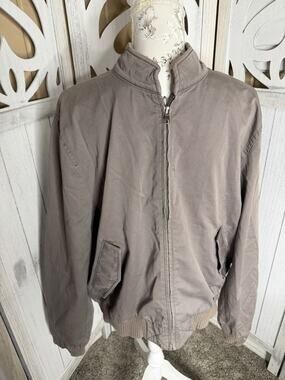 Y2K 7 Seven for All Mankind Jacket Men’s Bomber Flight Vintage Taupe Sz Large